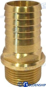 BRASS MALE HOSE CONNECTOR  1 1/4" X 32 M