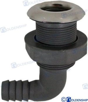 NYLON/STAINLESS THRUHULL 90  1-1/8"